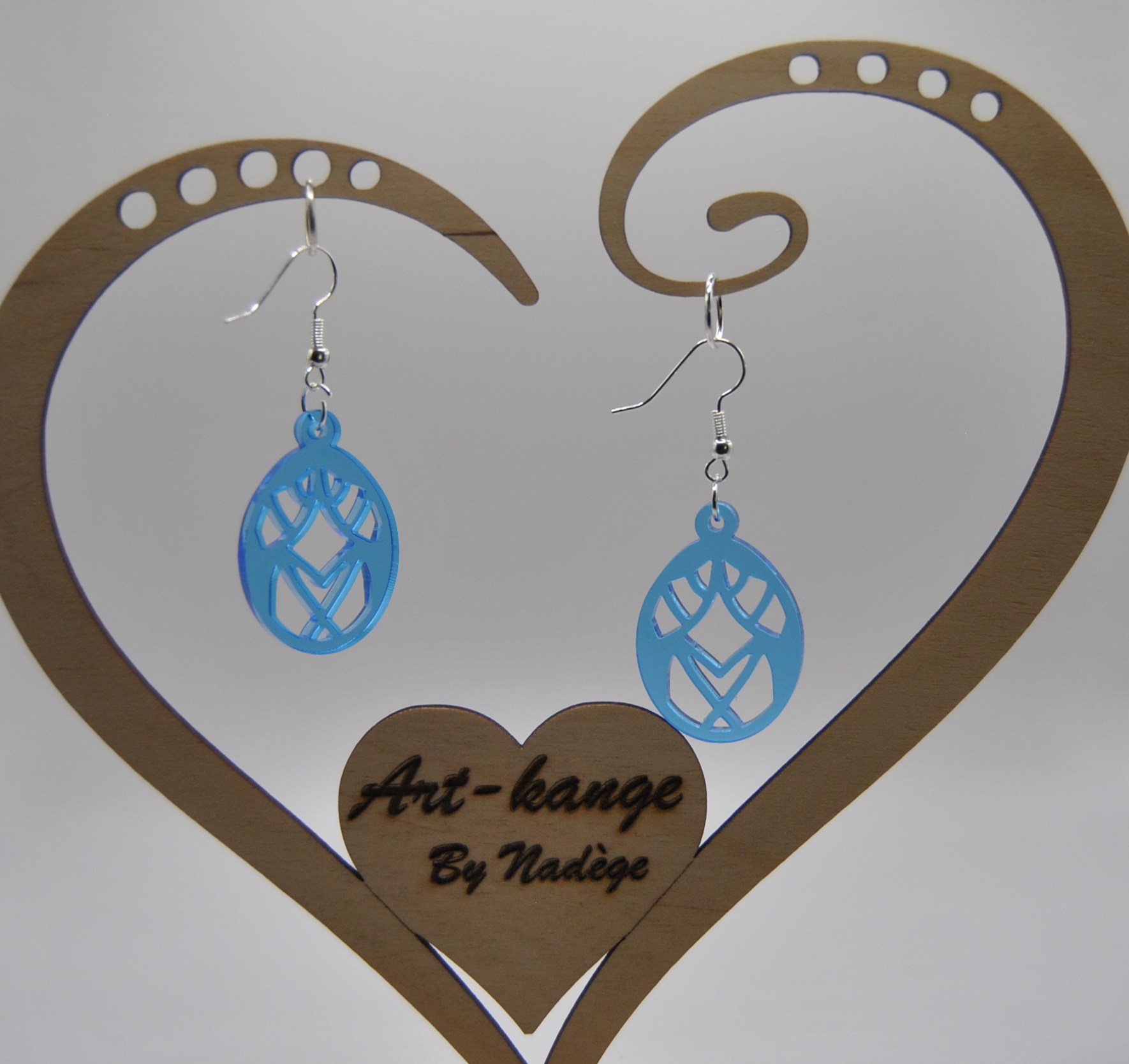 Boucle d\'oreille Acturus Bleu Clair