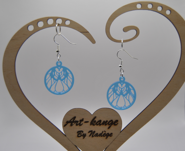 Boucle d’oreille en elnath acrylique translucide Bleu Clair